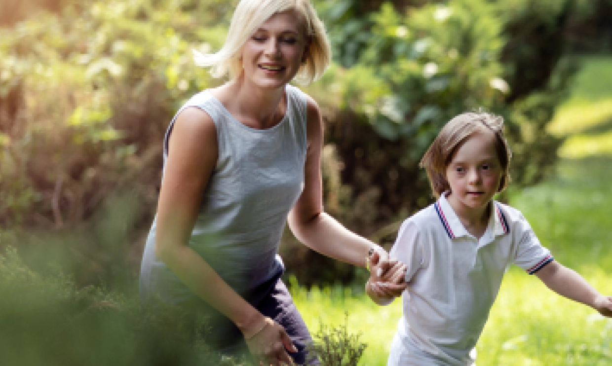 Parent and child outside