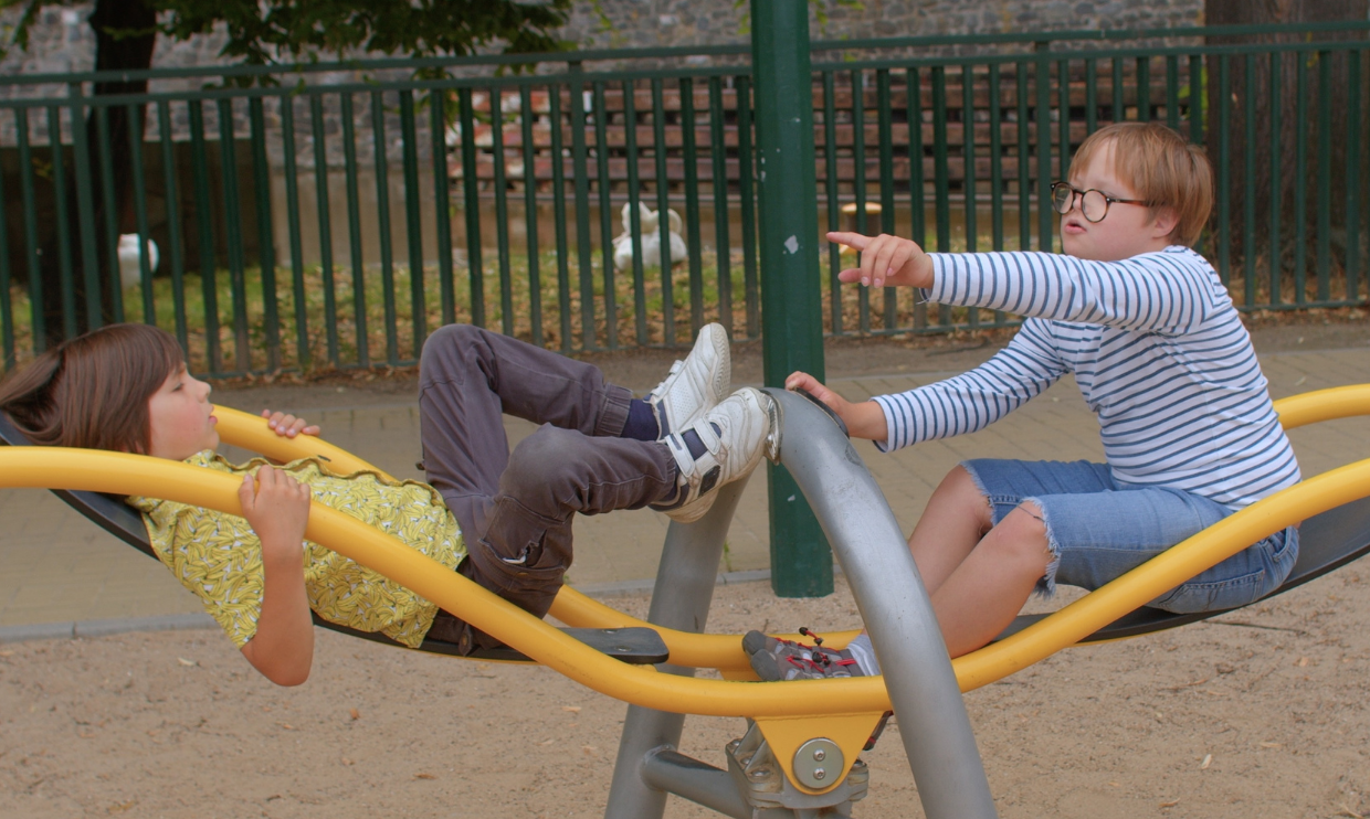 Two children on playground