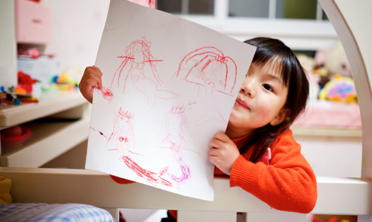 Child with drawing