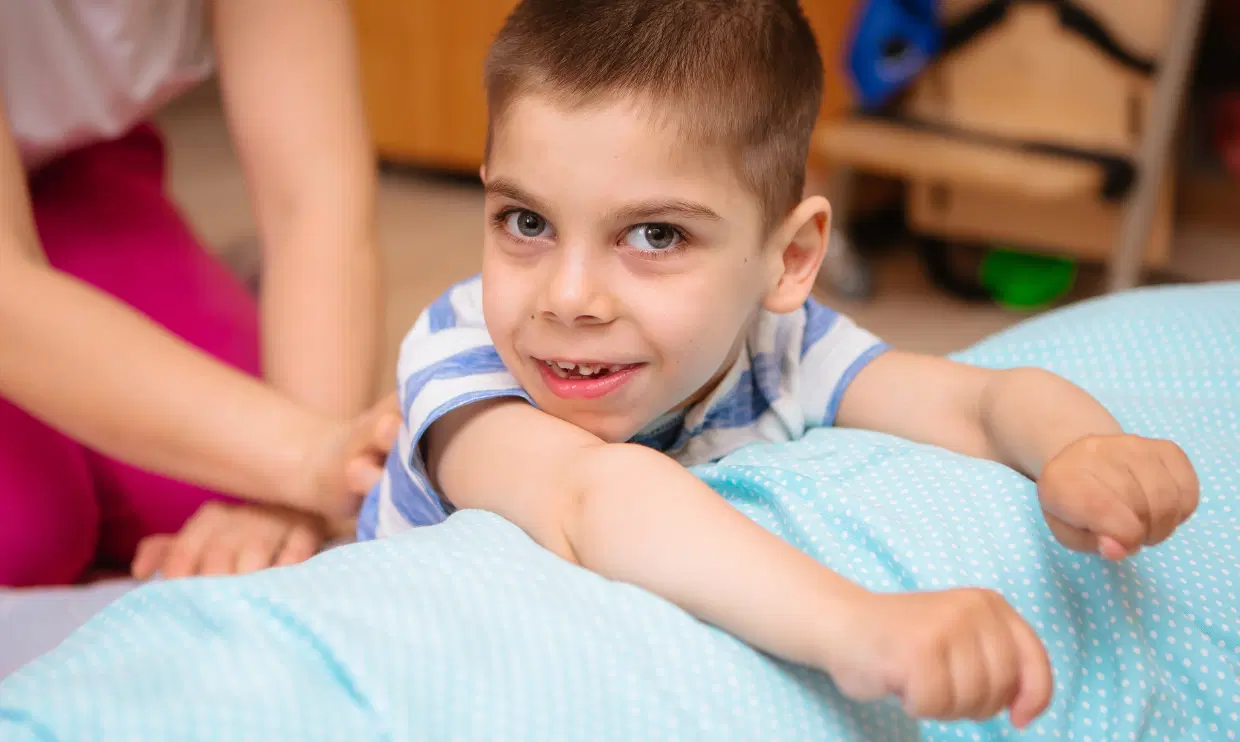 Child at physical therapy session